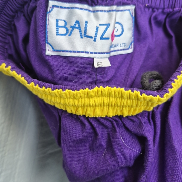 VTG BaliZoo Boys Cotton Colorful Joggers Purple Blue and Yellow Accents Size 6 - Picture 2 of 3